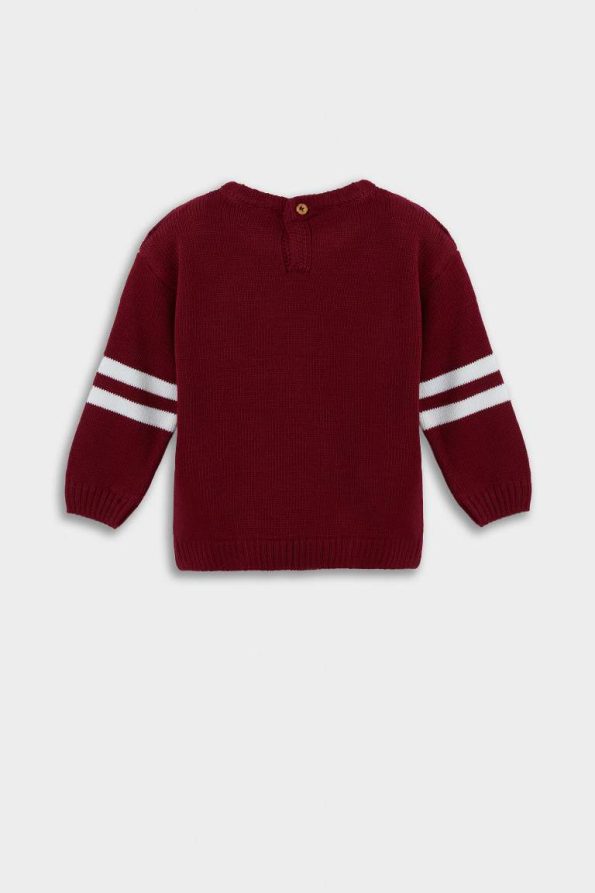 Boys' Printed Crew Neck Knit Sweater