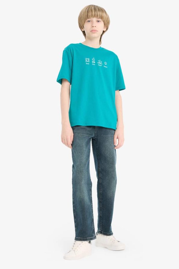 Boys' Printed Short Sleeve Crew Neck T-Shirt