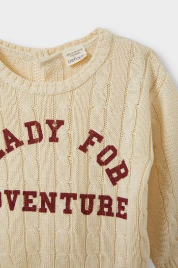 Boys' Printed Crew Neck Knit Sweater