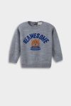 Baby Boy Bear Print Crew Neck Knit Sweater