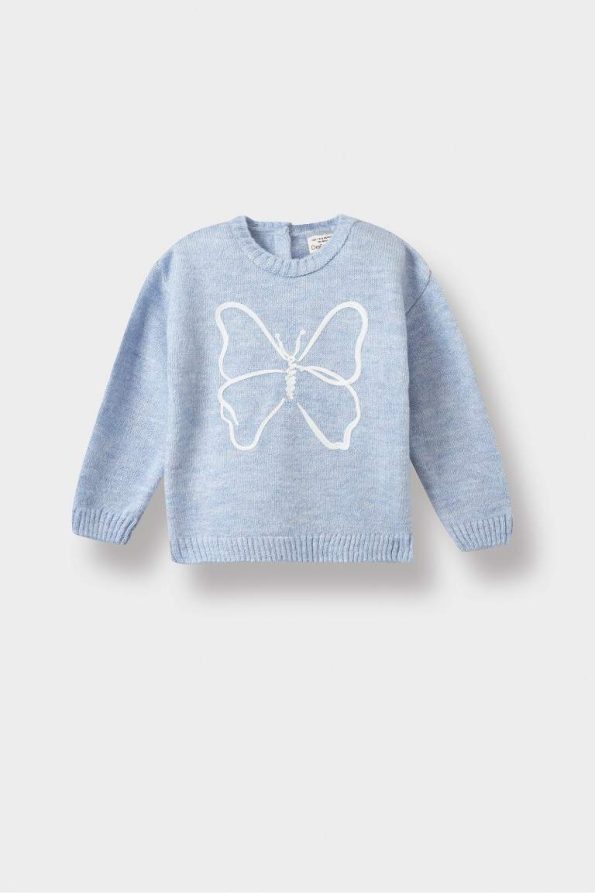 Girls' Baby Crew Neck Knit Sweater