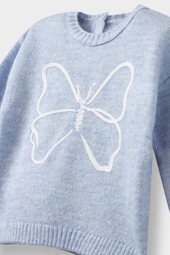 Girls' Baby Crew Neck Knit Sweater