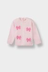 Girls' Bicycle Neck Bow Knit Sweater