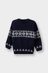 Boys' Patterned Knit Sweater with Crew Neck