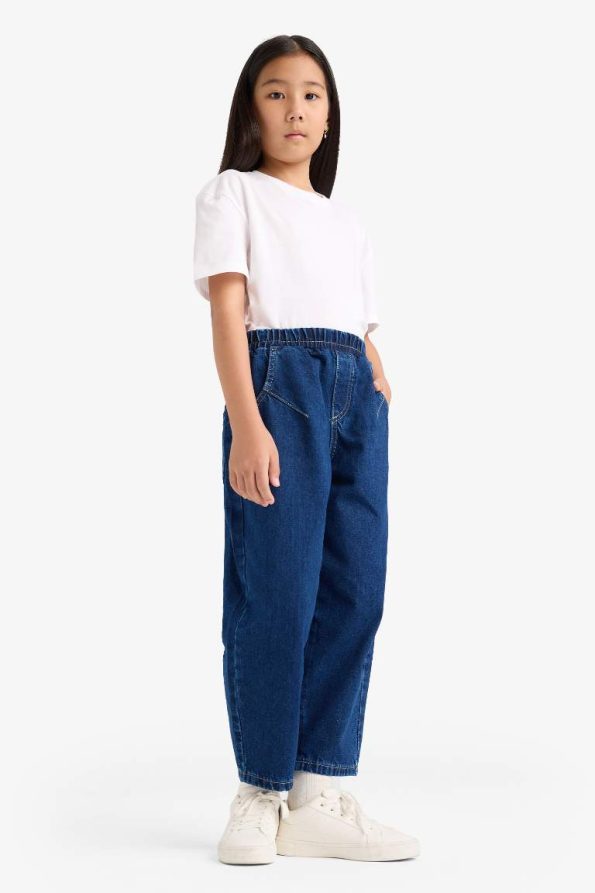 Girls' Balloon Fit Wide Leg Jeans