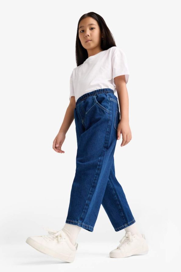 Girls' Balloon Fit Wide Leg Jeans