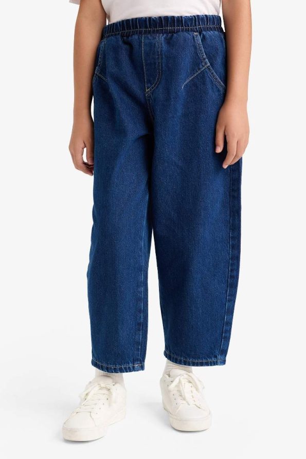 Girls' Balloon Fit Wide Leg Jeans
