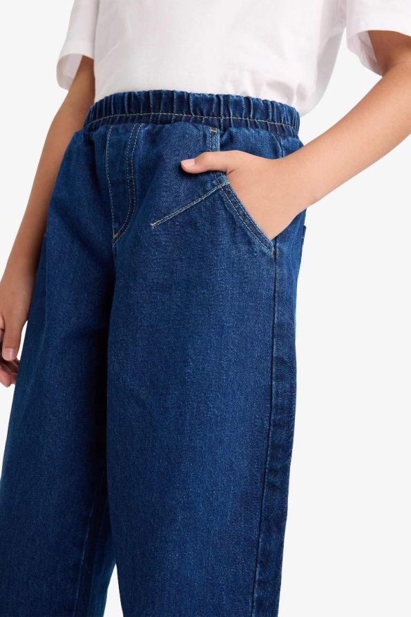 Girls' Balloon Fit Wide Leg Jeans