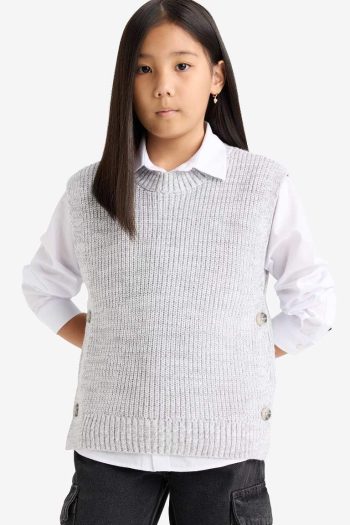 Girls' Crew Neck Knit Vest