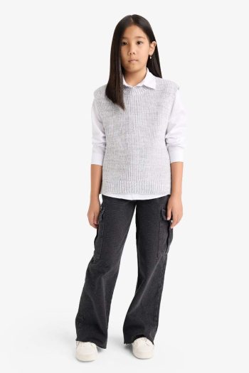 Girls' Crew Neck Knit Vest