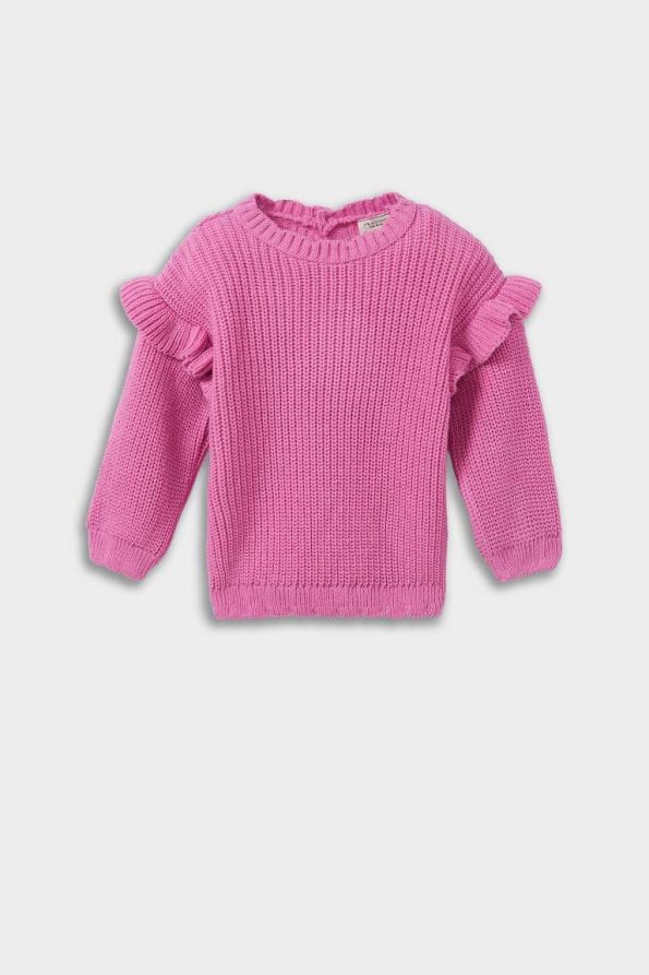 Girls' Baby Crew Neck Knit Sweater