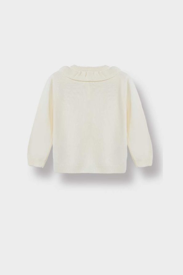Ruffled Collar Knit Cardigan for Baby Girls