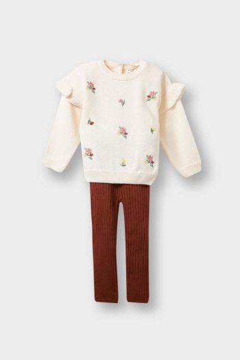 Girls' Baby 2-Piece Floral Sweatshirt and Leggings Set