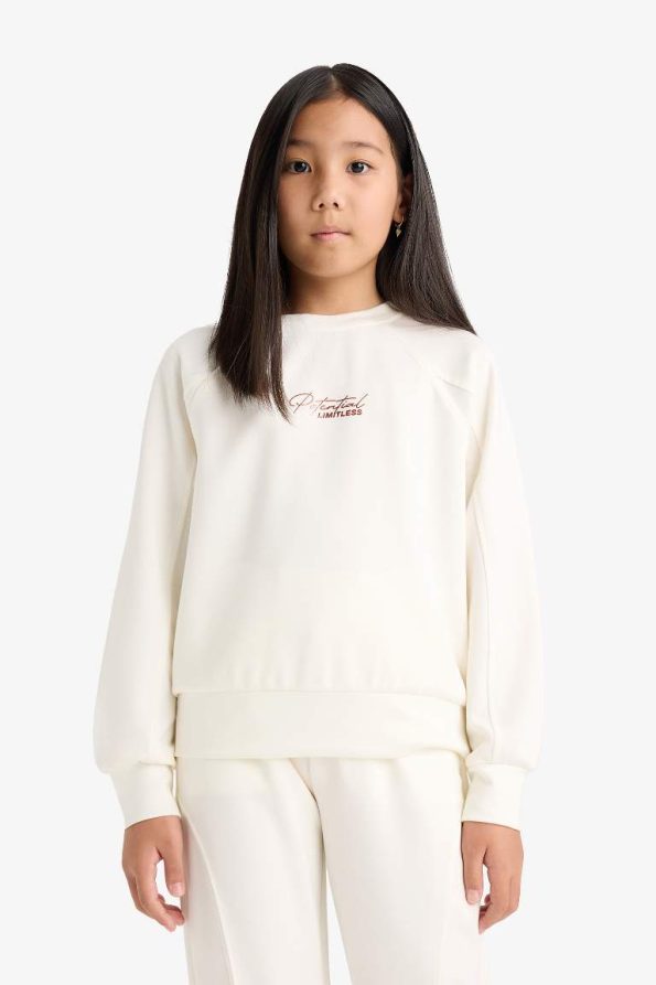Girls' Relax Fit Printed Modal Sweatshirt