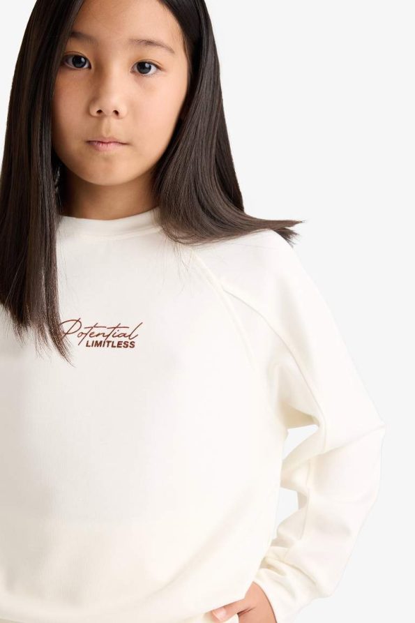 Girls' Relax Fit Printed Modal Sweatshirt