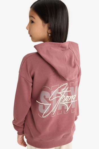 Girls' Oversized Hoodie with Back Print