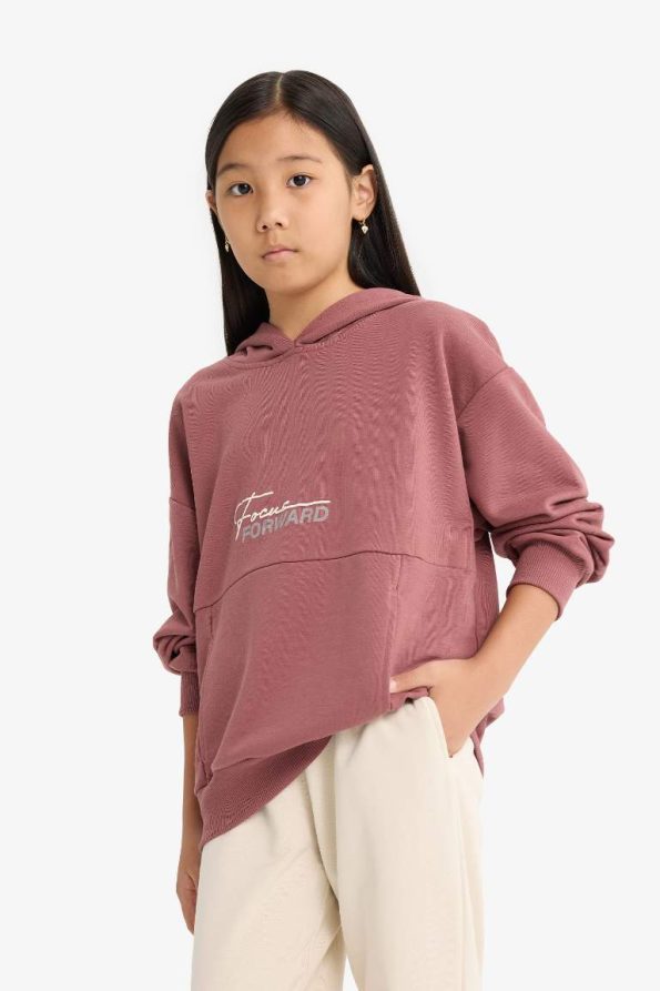 Girls' Oversized Hoodie with Back Print