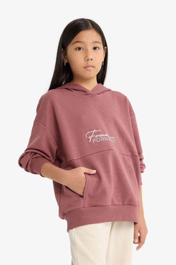 Girls' Oversized Hoodie with Back Print