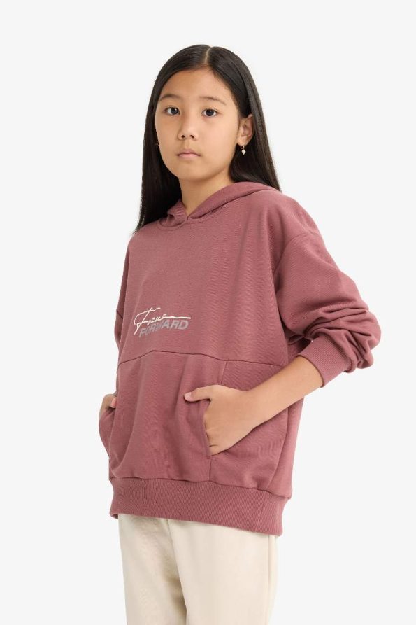 Girls' Oversized Hoodie with Back Print