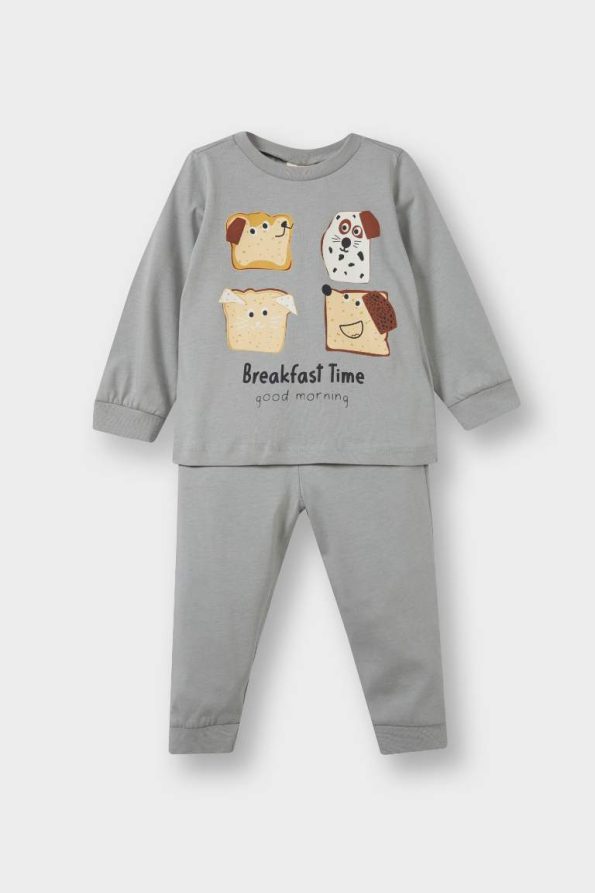 Boys' Printed Long Sleeve Pajama Set