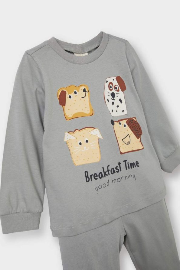 Boys' Printed Long Sleeve Pajama Set