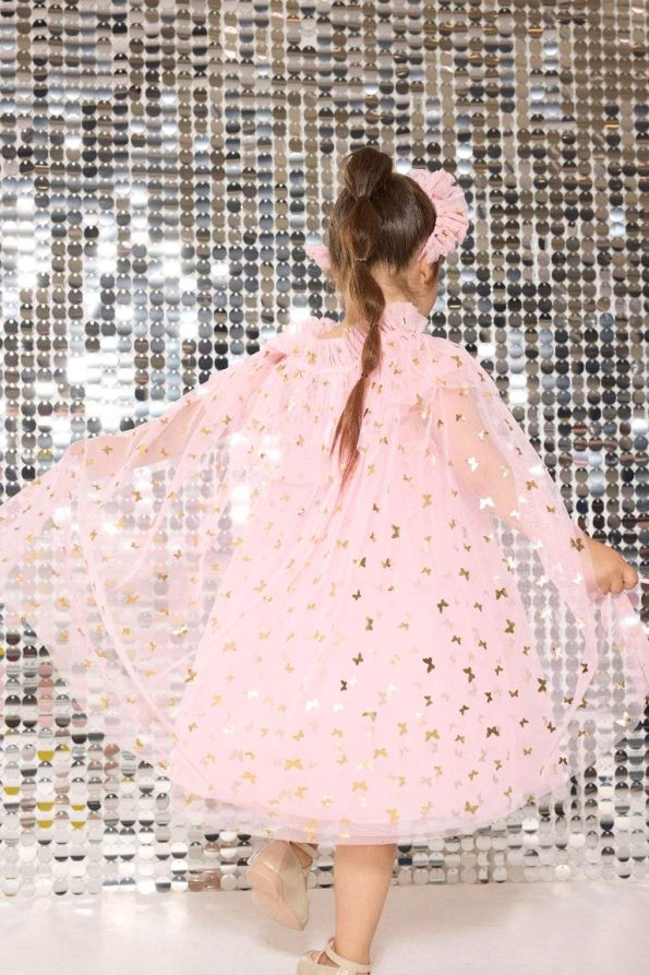 Le Mabelle x DeFacto Baby Girl 3-Piece Set with Patterned Tulle Cape Crown and Wand