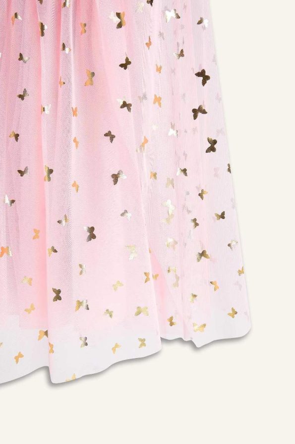 Le Mabelle x DeFacto Baby Girl 3-Piece Set with Patterned Tulle Cape Crown and Wand
