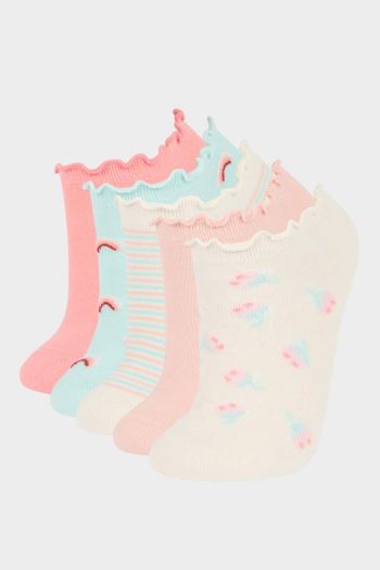 Girls' 5-Pack Cotton Ankle Socks