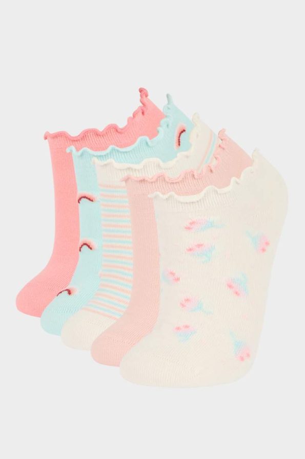 Girls' 5-Pack Cotton Ankle Socks