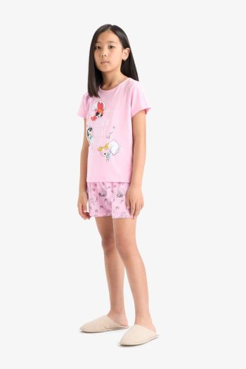 Girls' PowerPuff Girls Pajama Set with Short Sleeves and Shorts
