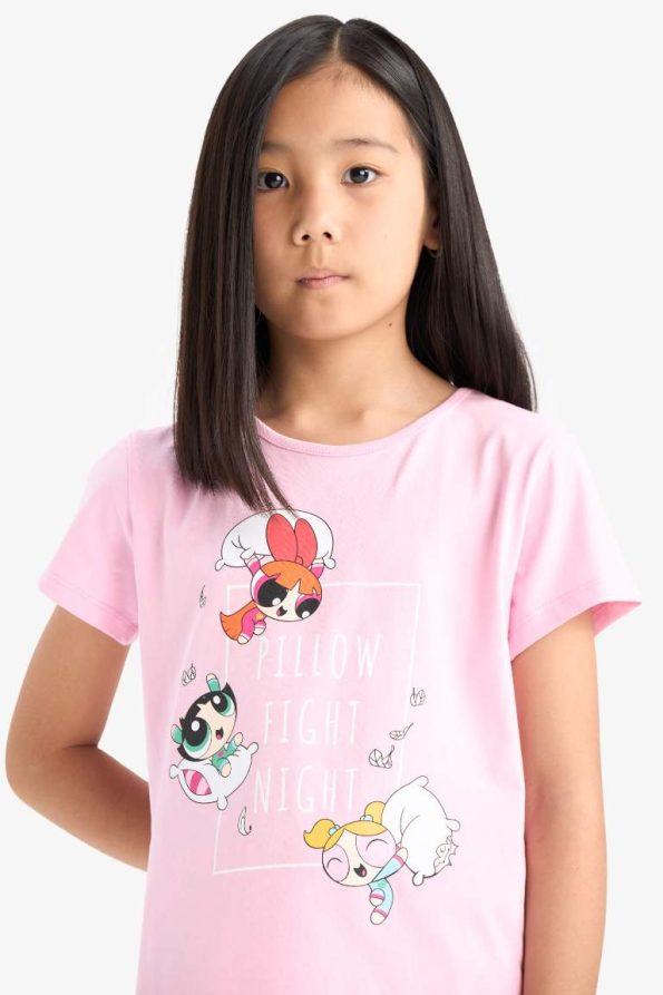 Girls' PowerPuff Girls Pajama Set with Short Sleeves and Shorts