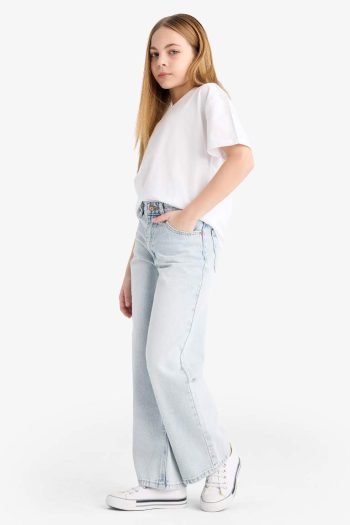 Girls' Straight Wide Leg Jeans