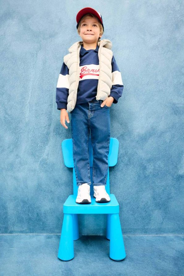 Boys' Printed School Sweatshirt with Collar