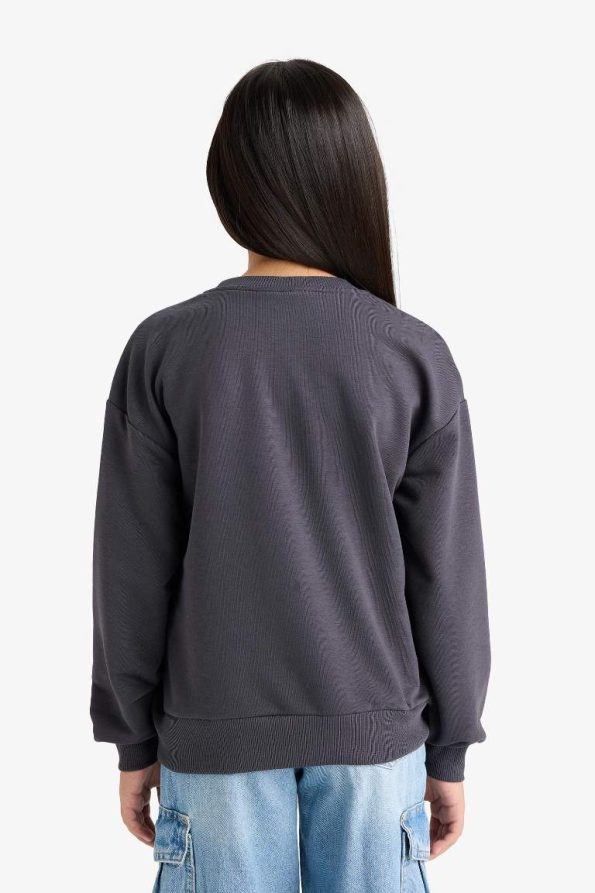 Girls' Disney Lilo & Stitch Relaxed Fit Crew Neck Sweatshirt