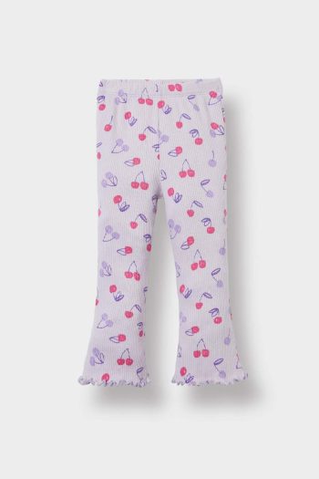 Girls' Baby 2-Piece Set Patterned Ribbed Short Sleeve T-Shirt and Leggings