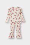 Girls' Baby 2-Piece Floral Ribbed Sweatshirt and Flared Leggings Set