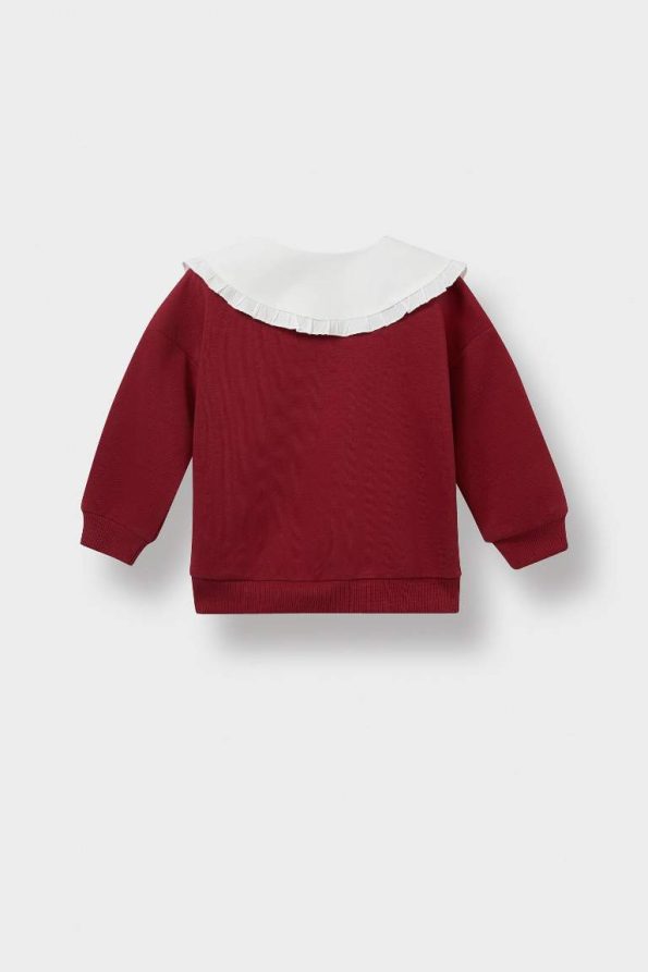 Girls' Button-Up School Cardigan with Large Collar