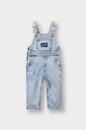 Boys' Baby Label Print Denim Overalls