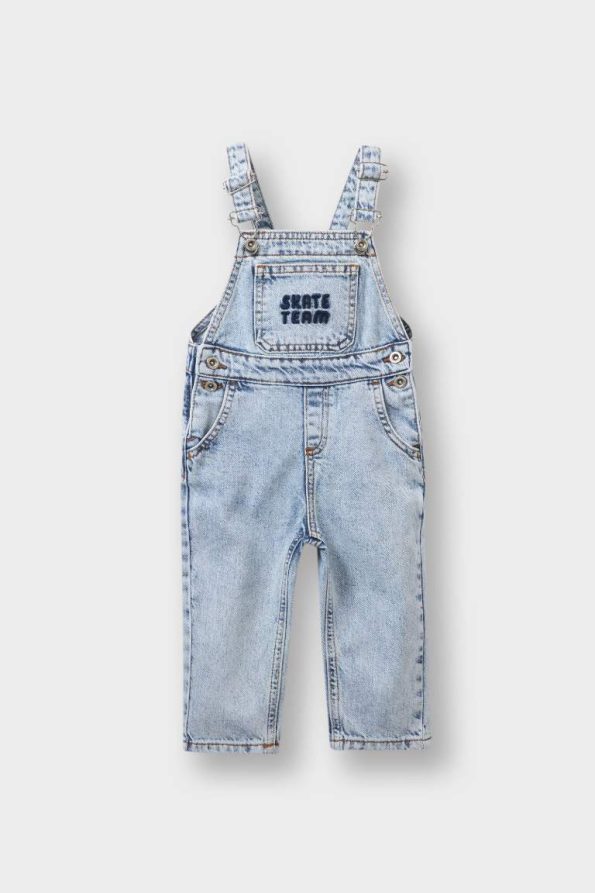 Boys' Baby Label Print Denim Overalls