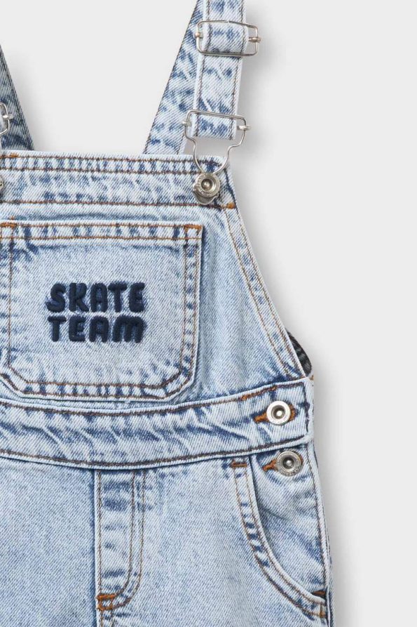 Boys' Baby Label Print Denim Overalls