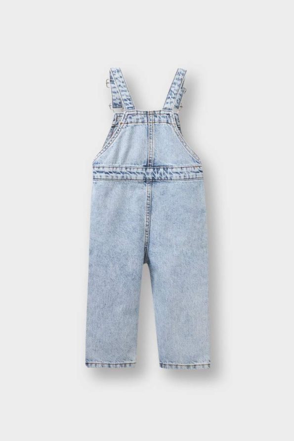 Boys' Baby Label Print Denim Overalls