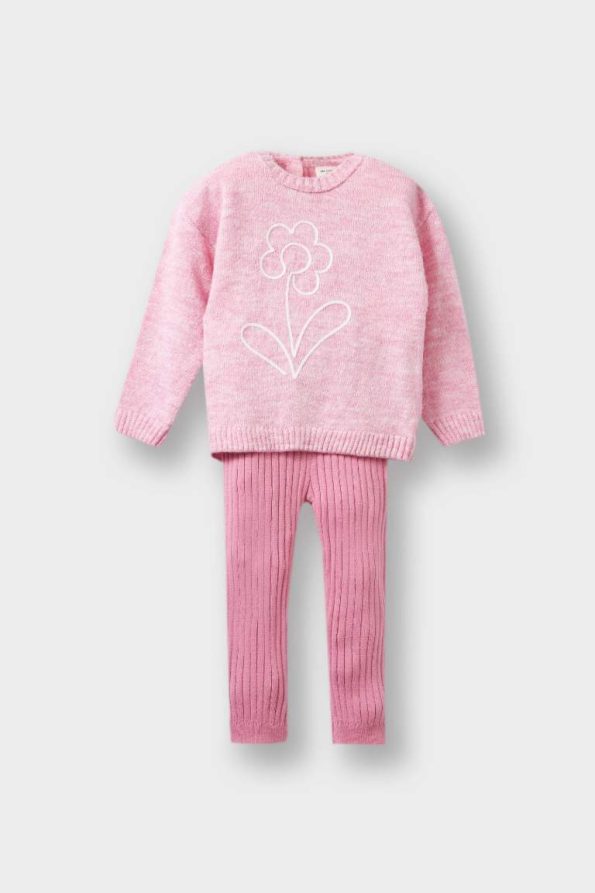 Girls' Baby 2-Piece Floral Sweater and Leggings Set