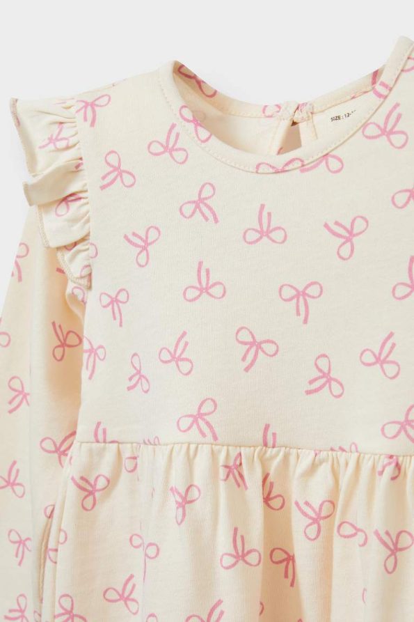 Girls' Printed Long Sleeve Dress