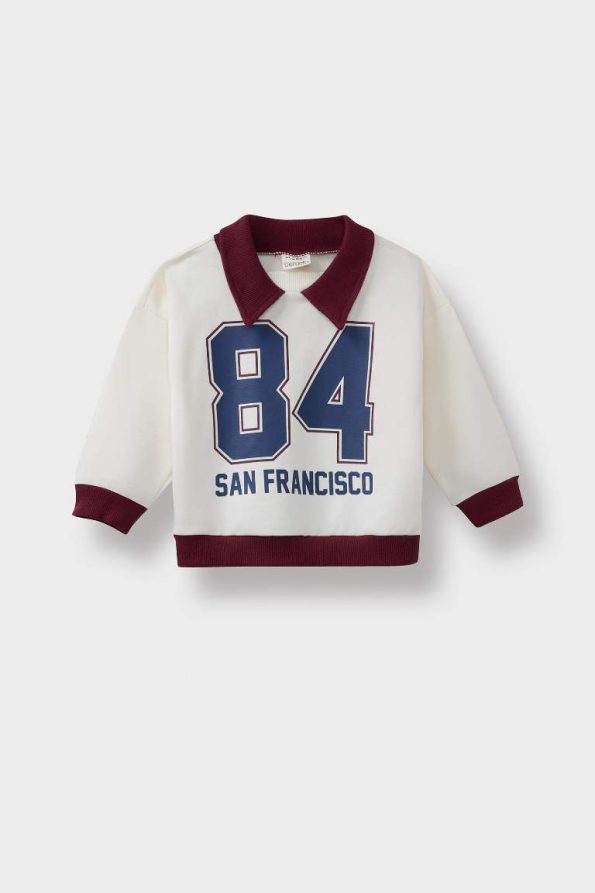 Boys' Printed Collar School Sweatshirt