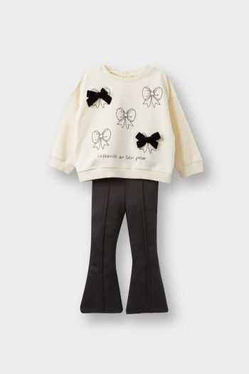 Girls' Baby 2-Piece Set Printed Sweatshirt and Flared Leggings