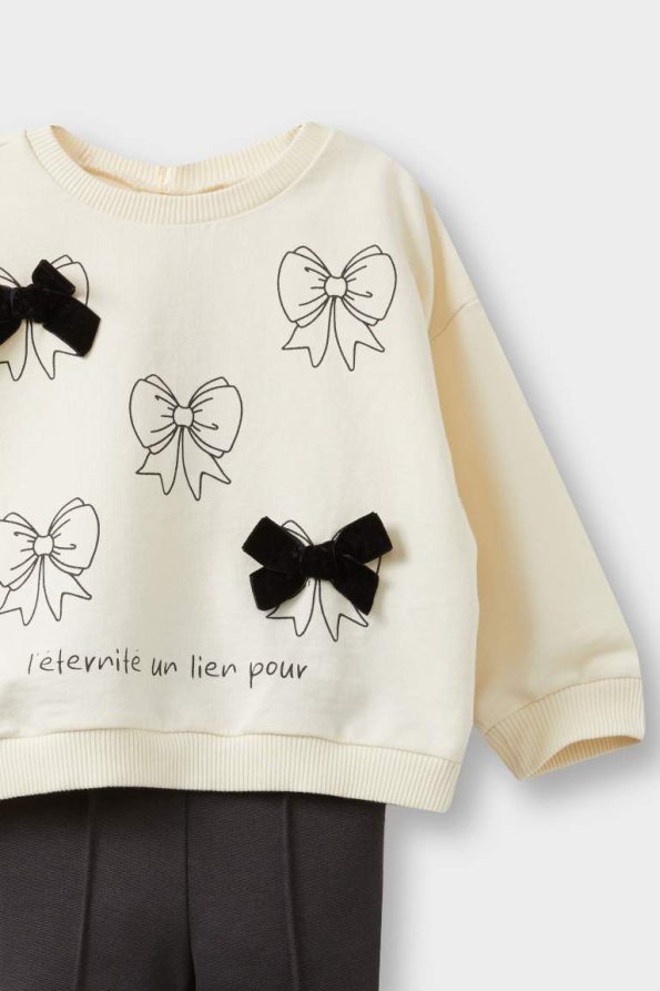 Girls' Baby 2-Piece Set Printed Sweatshirt and Flared Leggings
