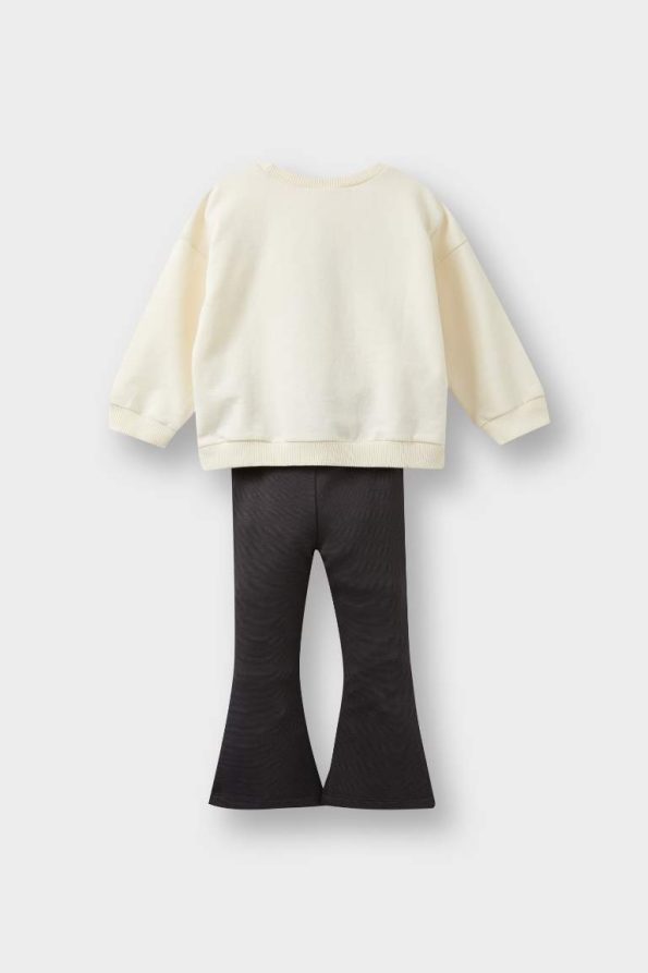 Girls' Baby 2-Piece Set Printed Sweatshirt and Flared Leggings