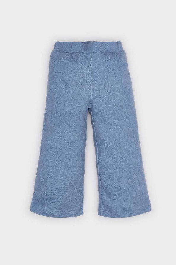 Girls' Wide Leg Jean Look Pants