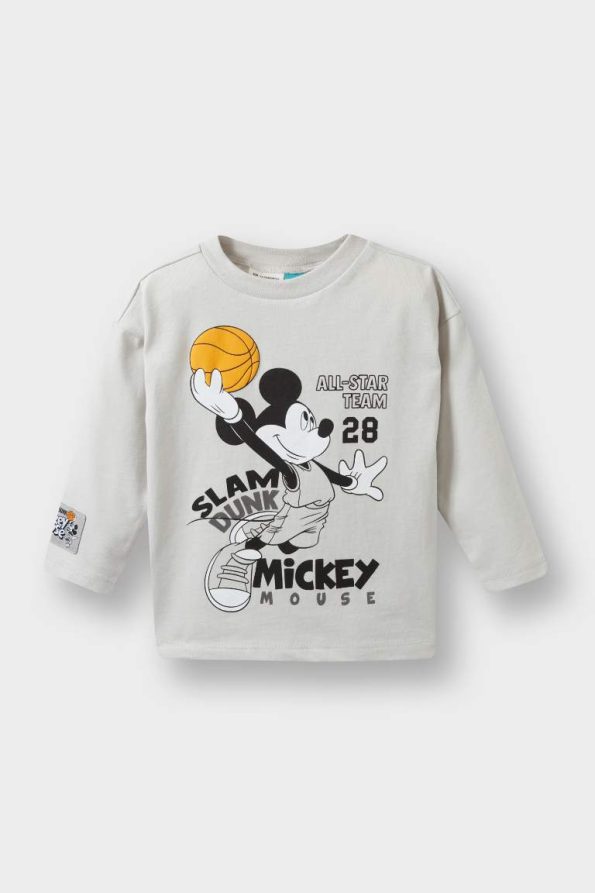Boys' Disney Mickey & Minnie Long Sleeve Crew Neck T-Shirt