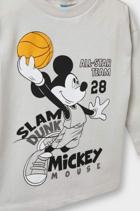 Boys' Disney Mickey & Minnie Long Sleeve Crew Neck T-Shirt